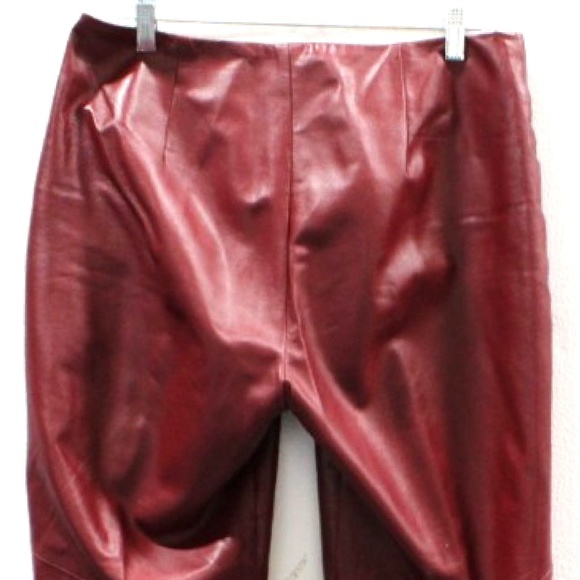 Margaret Godfrey Red Leather Pants Size 12/Large - Picture 4 of 5